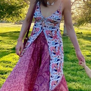 Bohemian Hippie Festival Open Front Tank Top La Luna Bali XS